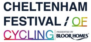Logo for Cheltenham Festival of Cycling, presented by Bloor Homes